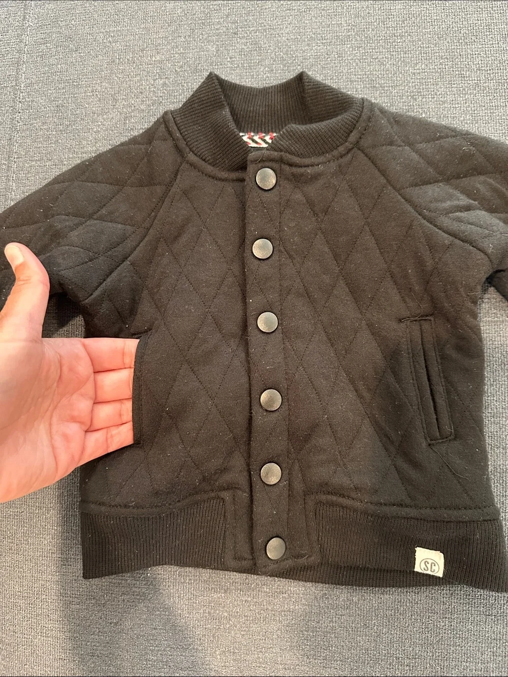 SVRN Code- Classic Quilted Kids' Jacket – Black. Size 3M